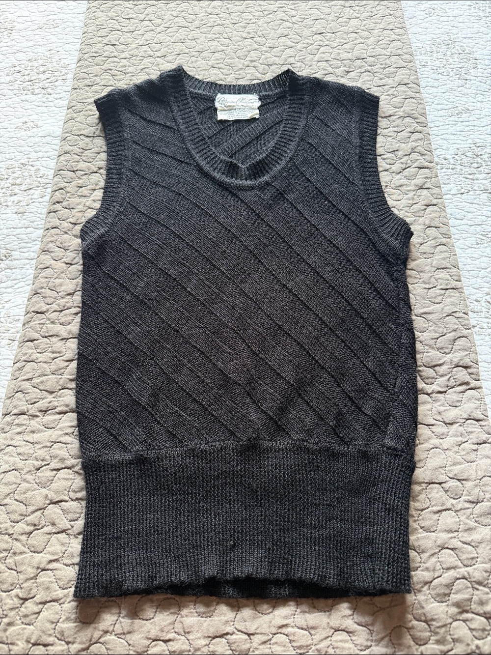 Marisa Christina Charcoal Knit Sleeveless Sweater Vest